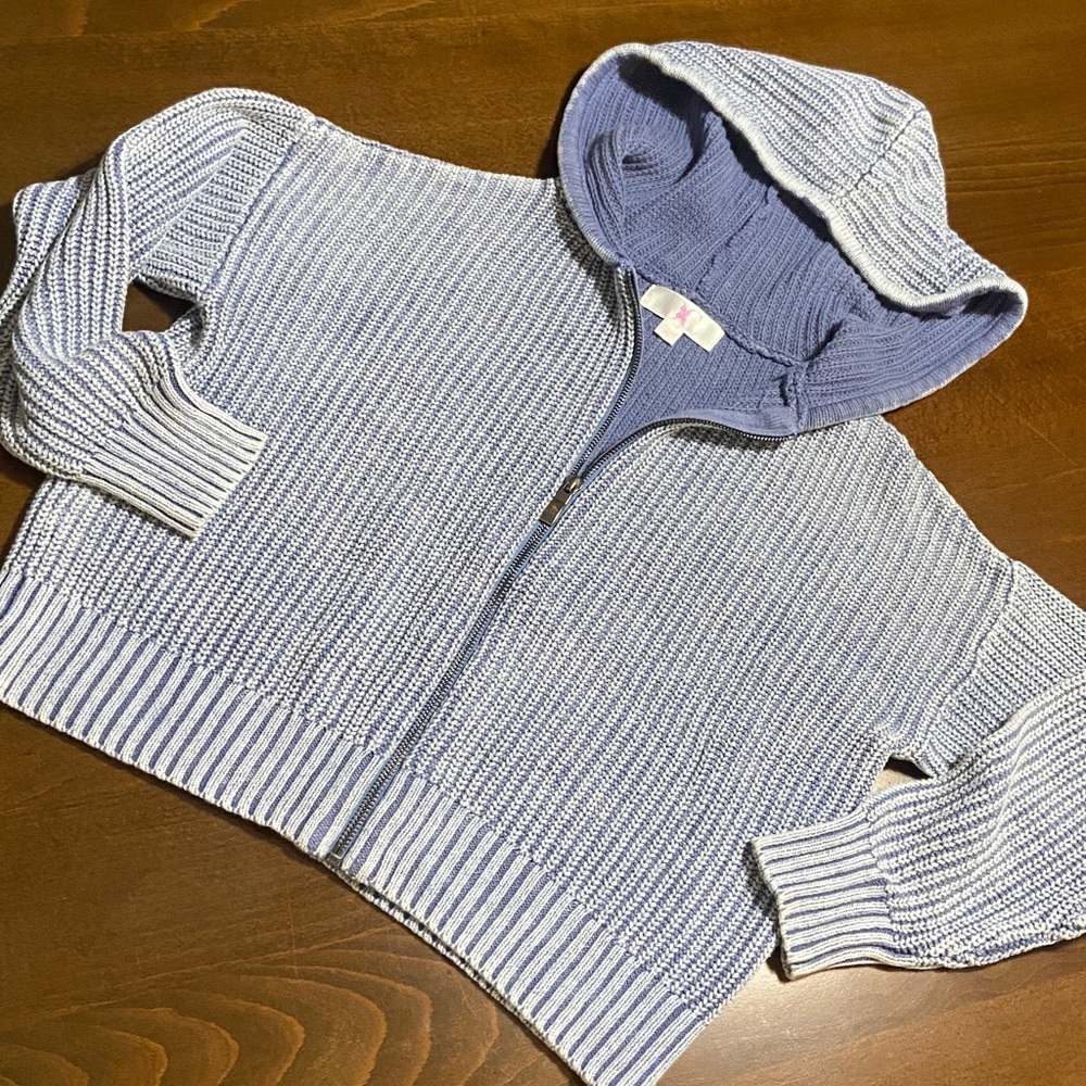 Sale 2/$15* Girls Cozy Knit Hooded Sweater in Blue, size XL, Chloe + Cyrus